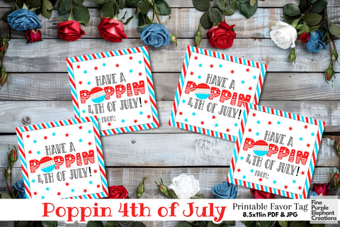4th of July Independence Pop It Fidget Toy Digital Paper Cards Digital Pattern Fine Purple Elephant Creations 