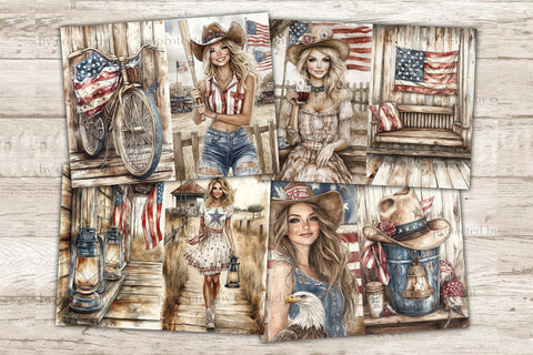 4th of July Junk Journal Pages | Vintage Patriotic Collage SVG GlamArtZhanna 