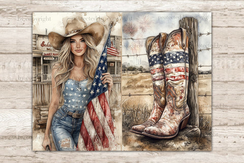 4th of July Junk Journal Pages | Vintage Patriotic Collage SVG GlamArtZhanna 