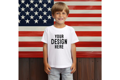 4th of July Kids Tshirt Mockup-Patriotic Mock Up Photo Craftlabsvg24 