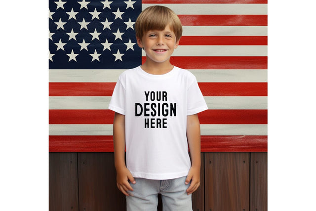 4th of July Kids Tshirt Mockup-Patriotic Mock Up Photo Craftlabsvg24 