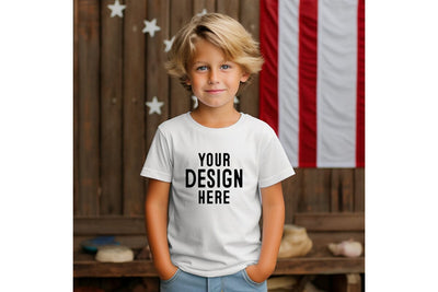 4th of July Kids Tshirt Mockup-Patriotic Mock Up Photo Craftlabsvg24 