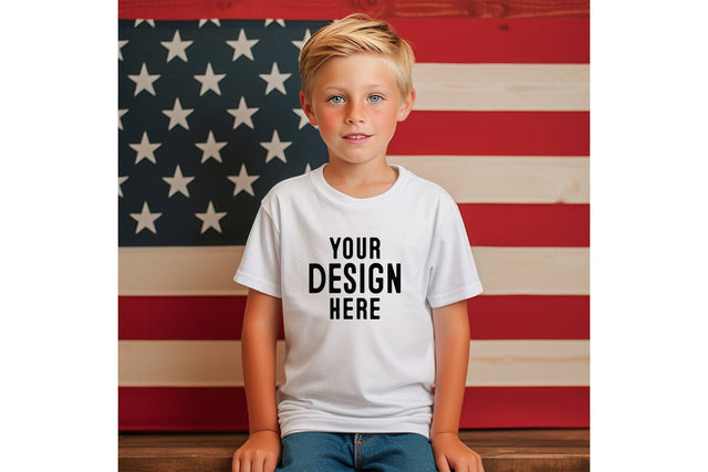 4th of July Kids Tshirt Mockup-Patriotic Mock Up Photo Craftlabsvg24 