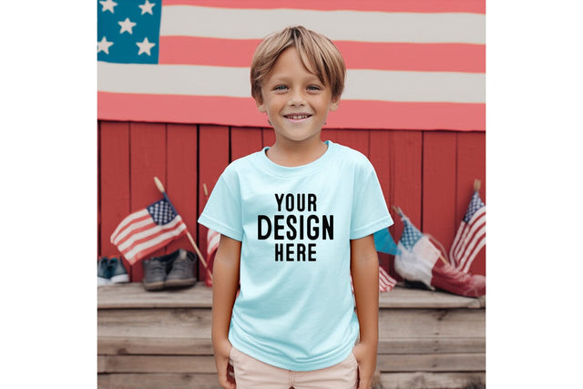 4th of July Kids Tshirt Mockup-Patriotic Mock Up Photo Craftlabsvg24 