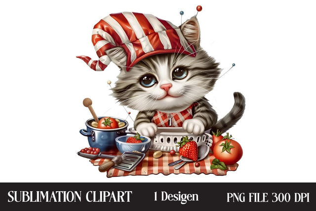 4th of July kitchen Cat png ,Illustrator Clipart,Quotes and Sayings,Food & Drink,On Sale, Print & Cut Sublimation Newmockups 
