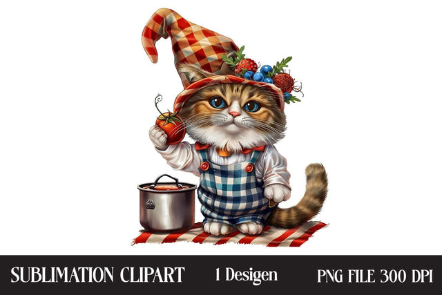 4th of July kitchen Cat png ,Illustrator Clipart,Quotes and Sayings,Food & Drink,On Sale, Print & Cut Sublimation Newmockups 