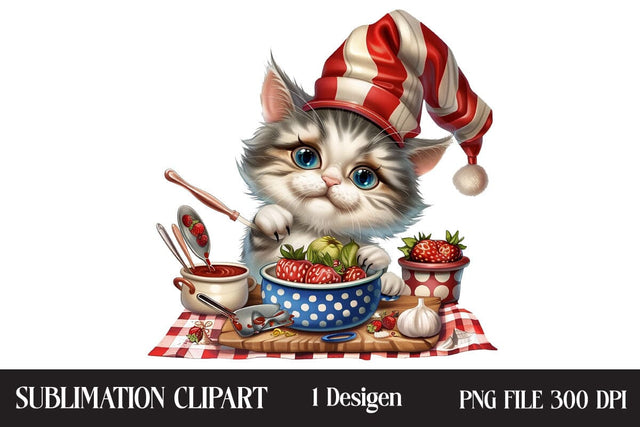 4th of July kitchen Cat png ,Illustrator Clipart,Quotes and Sayings,Food & Drink,On Sale, Print & Cut Sublimation Newmockups 