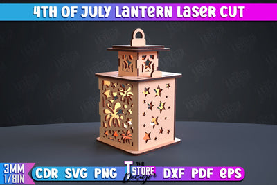 4th of July Lantern | Patriotic Design | 3D Lantern | Independence Day | CNC File SVG The T Store Design 