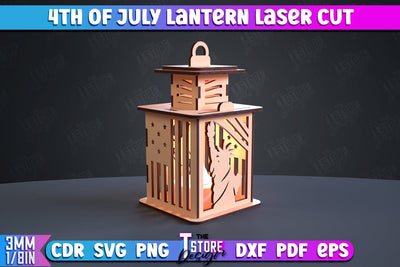 4th of July Lantern | Patriotic Design | 3D Lantern | Independence Day | CNC File SVG The T Store Design 