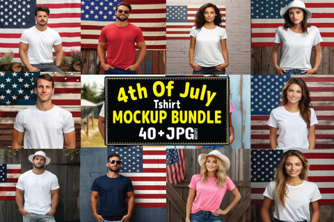 4th of july Man-Woman Tshirt Mockup Bundle 1 Mock Up Photo Craftlabsvg24 