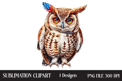 4th Of July Owl Sublimation Clipart,Illustrator Clipart,Quotes and Sayings,Food & Drink,On Sale, Print & Cut Sublimation Newmockups 