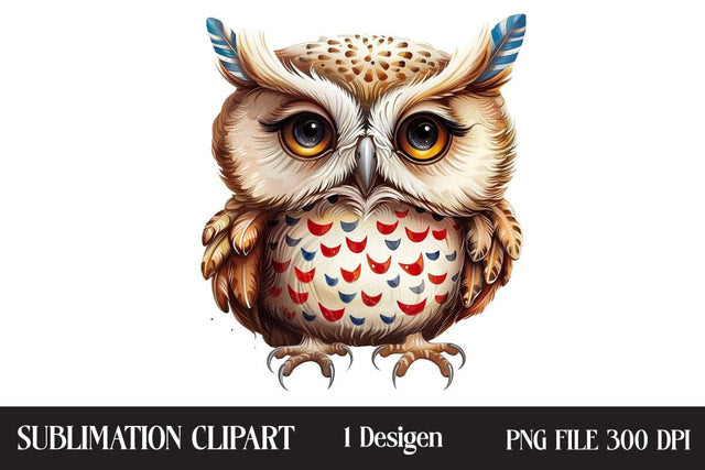 4th Of July Owl Sublimation Clipart,Illustrator Clipart,Quotes and Sayings,Food & Drink,On Sale, Print & Cut SVG Newmockups 