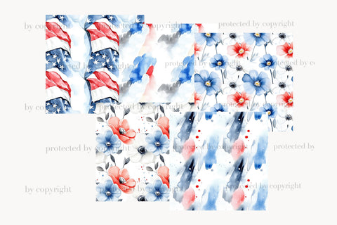 4th of July Paper Pattern | Patriotic Seamless Background Digital Pattern GlamArtZhanna 