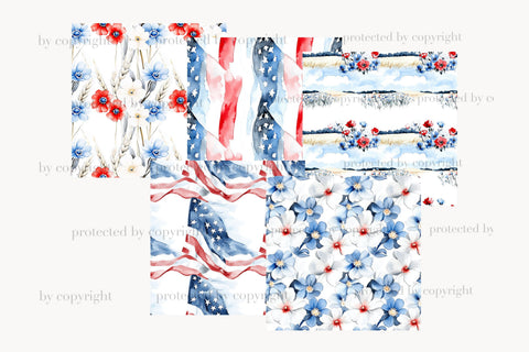 4th of July Paper Pattern | Patriotic Seamless Background Digital Pattern GlamArtZhanna 