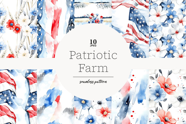 4th of July Paper Pattern | Patriotic Seamless Background Digital Pattern GlamArtZhanna 