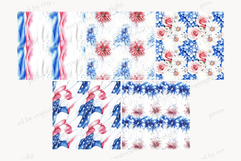 4th of July Paper Pattern USA Seamless Patriotic Background Digital Pattern GlamArtZhanna 