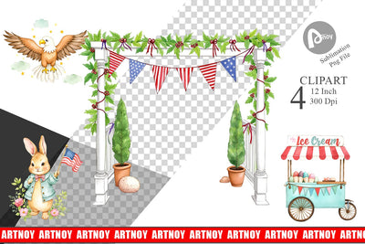 4th of July Parade Clipart Sublimation artnoy 