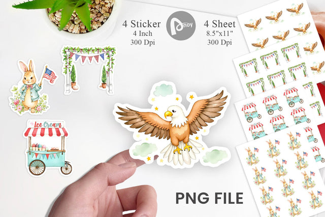 4th of July Parade Sticker Sublimation artnoy 