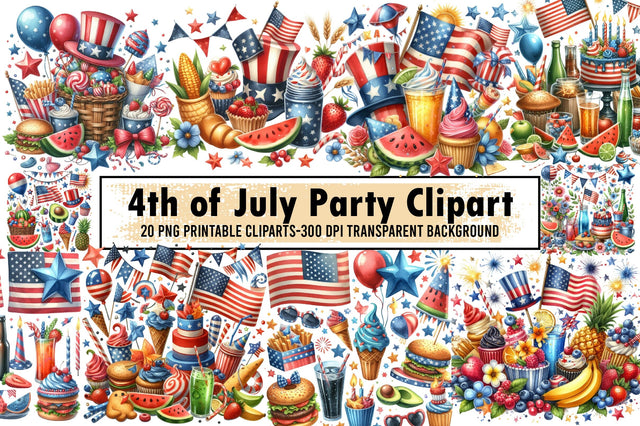 4th of July Party Clipart Sublimation designartist 