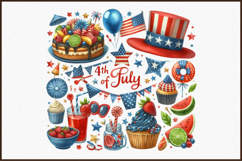 4th of July Party Clipart Sublimation designartist 