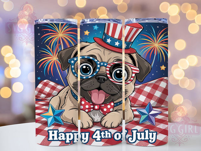4th of July Patriotic Dog Fireworks USA Tumbler, Patriotic Dog Tumbler, Fireworks Sublimation, Independence Day Tumbler, American Flag Dog, Dog Lover 4th July, USA Tumbler Design Sublimation SvggirlplusArt 