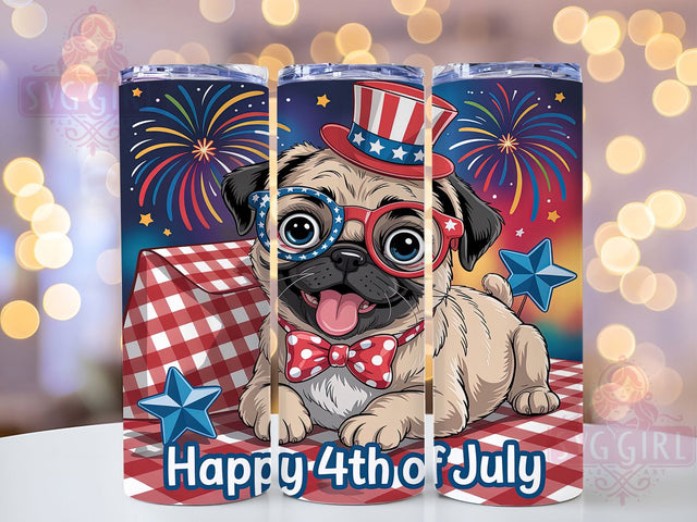4th of July Patriotic Dog Fireworks USA Tumbler, Patriotic Dog Tumbler, Fireworks Sublimation, Independence Day Tumbler, American Flag Dog, Dog Lover 4th July, USA Tumbler Design Sublimation SvggirlplusArt 