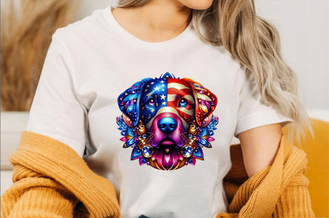 4th of July Patriotic dog Sublimation Clipart Sublimation SVGArt 