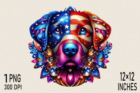 4th of July Patriotic dog Sublimation Clipart Sublimation SVGArt 