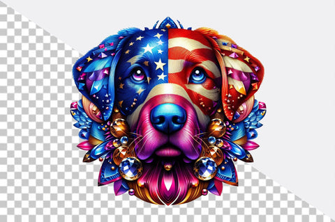 4th of July Patriotic dog Sublimation Clipart Sublimation SVGArt 