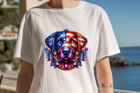4th of July Patriotic dog Sublimation Clipart Sublimation SVGArt 