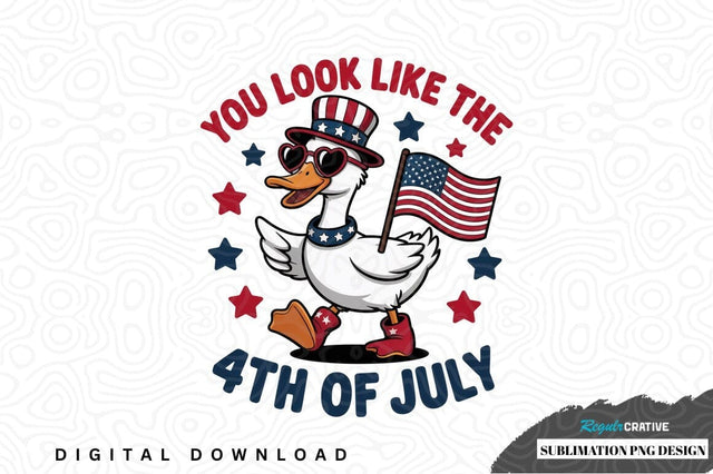 4th of july patriotic duck sublimation design Sublimation Regulrcrative 