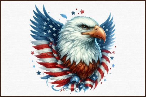 4th of july Patriotic Eagle Clipart Sublimation designartist 