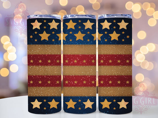 4th of July Patriotic Glitter 20oz Tumbler, Patriotic Glitter Tumbler, Red White Blue Tumbler, Independence Day Tumbler, Glitter Tumbler Wrap, 20oz Tumbler Design, American Flag Tumbler Sublimation SvggirlplusArt 