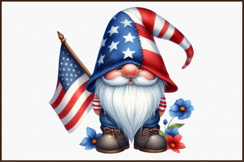 4th of july Patriotic Gnome Clipart Sublimation designartist 