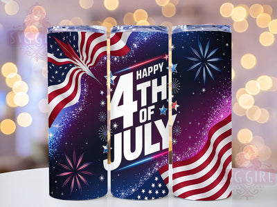 4th of July Patriotic Tumbler Wrap, Patriotic Design, Independence Day Sublimation, 20oz Skinny Tumbler, Digital Download, American Flag Art, Festive Gift Idea Sublimation SvggirlplusArt 