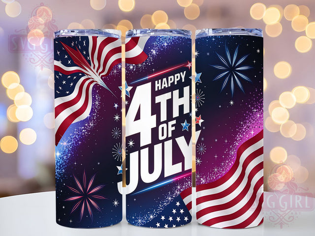 4th of July Patriotic Tumbler Wrap, Patriotic Design, Independence Day Sublimation, 20oz Skinny Tumbler, Digital Download, American Flag Art, Festive Gift Idea Sublimation SvggirlplusArt 