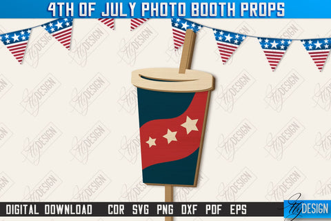 4th of July Photo Booth Props Laser Cut Bundle | Party Glasses | Holiday | CNC Files SVG Fly Design 