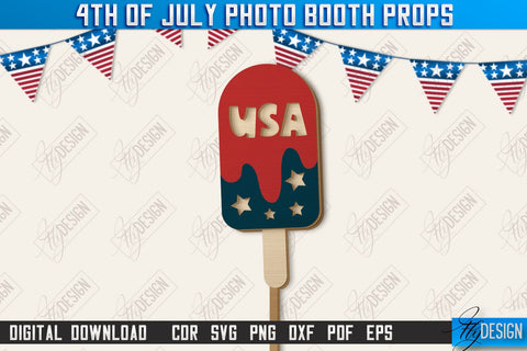 4th of July Photo Booth Props Laser Cut Bundle | Party Glasses | Holiday | CNC Files SVG Fly Design 