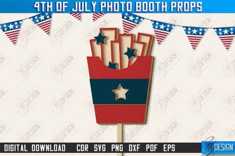 4th of July Photo Booth Props Laser Cut Bundle | Party Glasses | Holiday | CNC Files SVG Fly Design 