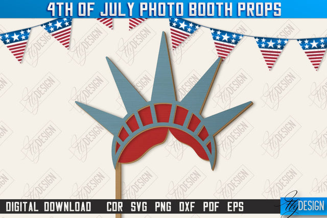4th of July Photo Booth Props Laser Cut | Party Glasses | Holiday | CNC File SVG Fly Design 