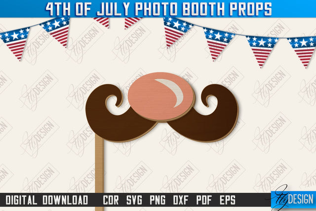 4th of July Photo Booth Props Laser Cut | Party Glasses | Holiday | CNC File SVG Fly Design 