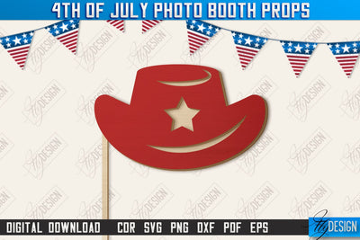 4th of July Photo Booth Props Laser Cut | Party Glasses | Holiday | CNC File SVG Fly Design 