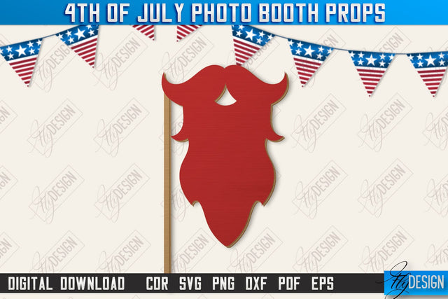4th of July Photo Booth Props Laser Cut | Party Glasses | Holiday | CNC File SVG Fly Design 