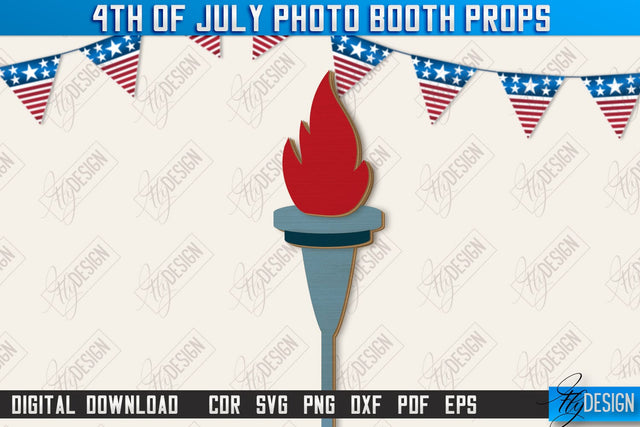 4th of July Photo Booth Props Laser Cut | Party Glasses | Holiday | CNC File SVG Fly Design 