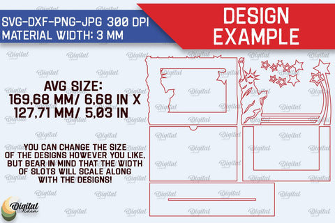 4th of July Photo Frame Laser Cut. Photo Frame SVG SVG Evgenyia Guschina 