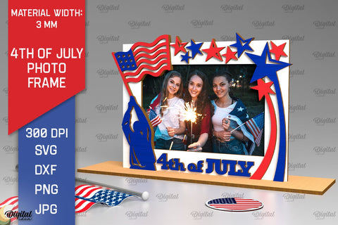 4th of July Photo Frames Laser Cut Bundle. Photo Frames SVG SVG Evgenyia Guschina 