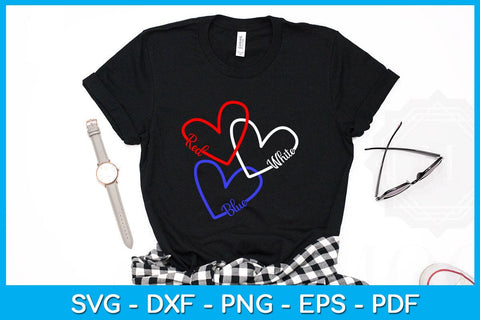 4th Of July Red White Blue Heart SVG PNG PDF Cut File SVG Creativedesigntee 