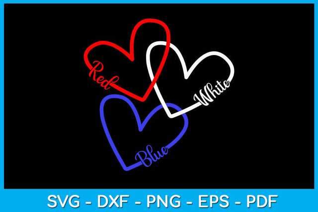 4th Of July Red White Blue Heart SVG PNG PDF Cut File SVG Creativedesigntee 