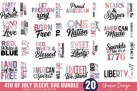 4th Of July Sleeve Svg Bundle SVG Regulrcrative 