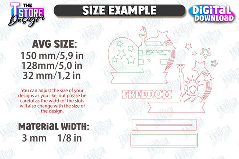 4th of July Stands Laser Cut Bundle | Patriotic Signs | Independence Day | Red White and Blue | CNC Files SVG The T Store Design 